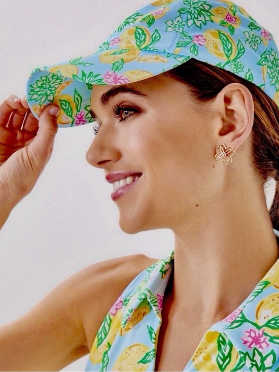 Lilly Pulitzer NWOT Logo Run Around Hat Bluette Make Lemonade.